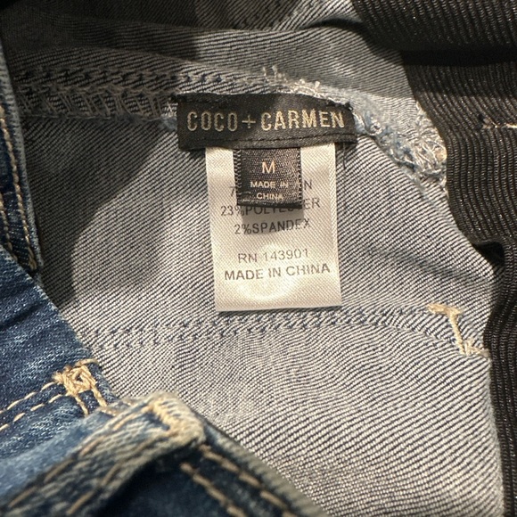 Coco + Carmen Women’s Pull-On Skinny Jeans Medium Wash Size M - Picture 3 of 6